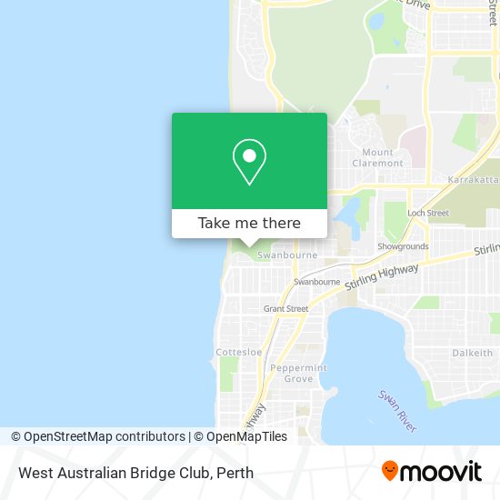 West Australian Bridge Club map