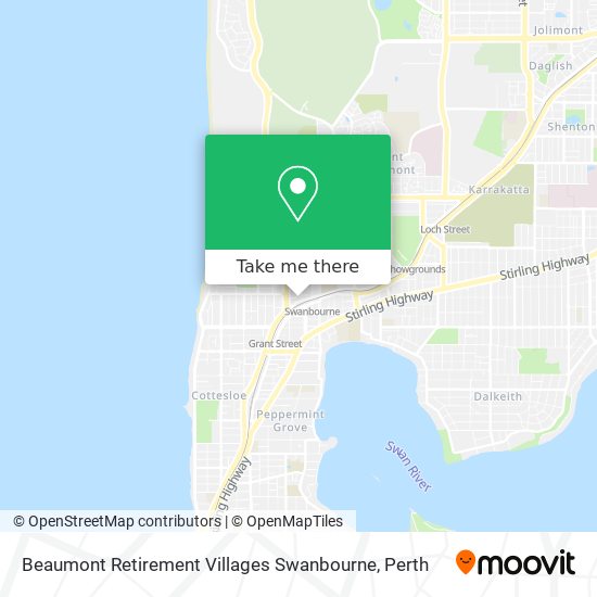 Beaumont Retirement Villages Swanbourne map