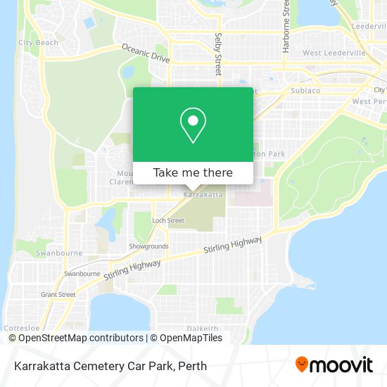 Mapa Karrakatta Cemetery Car Park