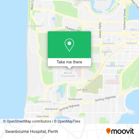 Mapa Swanbourne Hospital