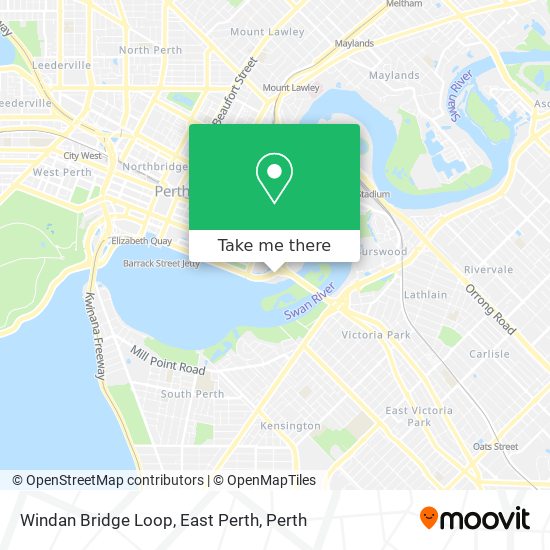 Windan Bridge Loop, East Perth map