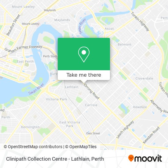 Mapa Clinipath Collection Centre - Lathlain