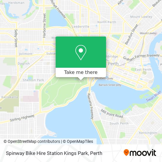Spinway Bike Hire Station Kings Park map