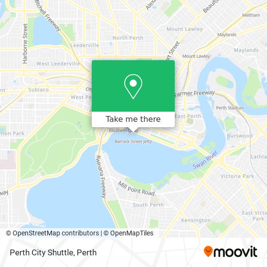 Perth City Shuttle map