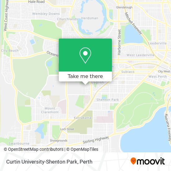 Curtin University-Shenton Park map