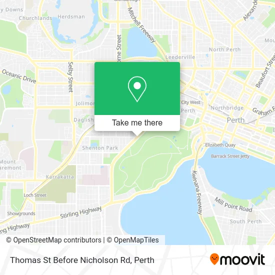 Mapa Thomas St Before Nicholson Rd