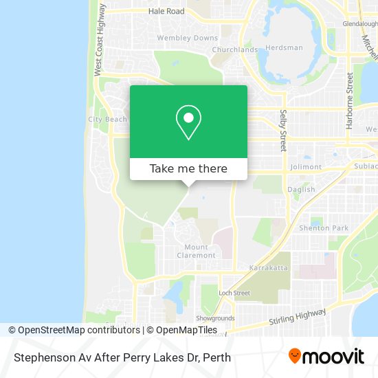Stephenson Av After Perry Lakes Dr map