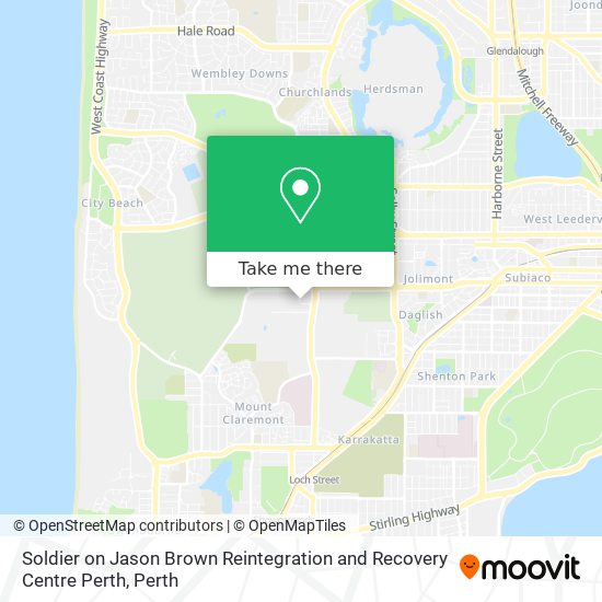 Soldier on Jason Brown Reintegration and Recovery Centre Perth map