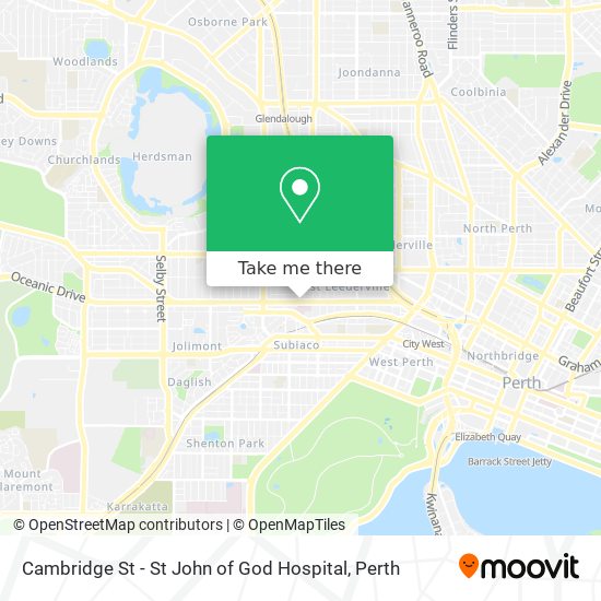 Cambridge St - St John of God Hospital map