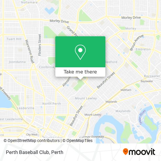 Perth Baseball Club map
