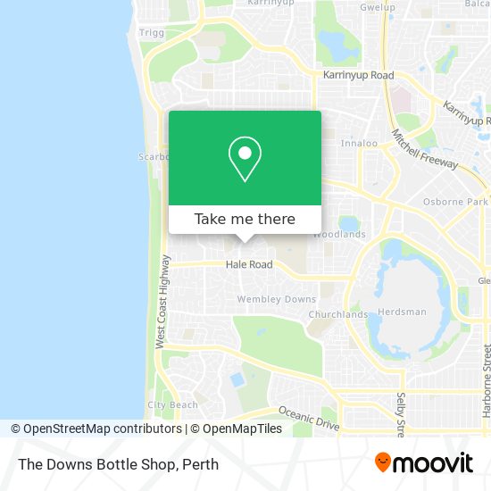 The Downs Bottle Shop map