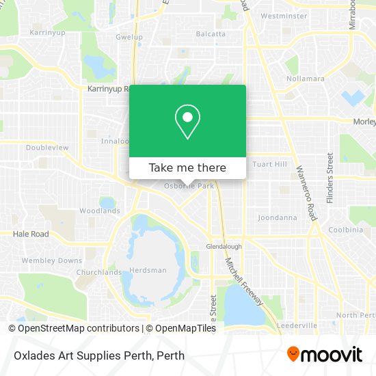 Oxlades Art Supplies Perth map