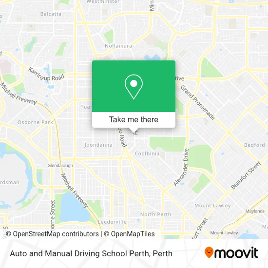 Mapa Auto and Manual Driving School Perth
