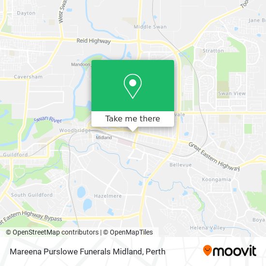 Mareena Purslowe Funerals Midland map