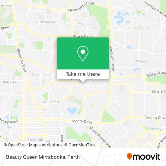 Beauty Queen Mirrabooka map