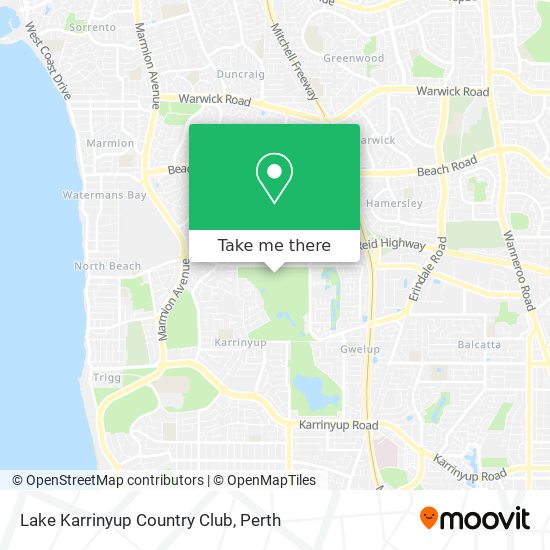 Mapa Lake Karrinyup Country Club