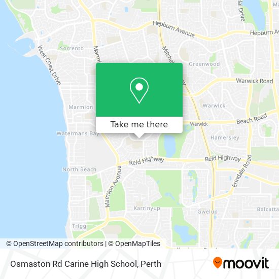 Mapa Osmaston Rd Carine High School