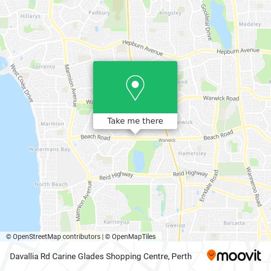 Mapa Davallia Rd Carine Glades Shopping Centre