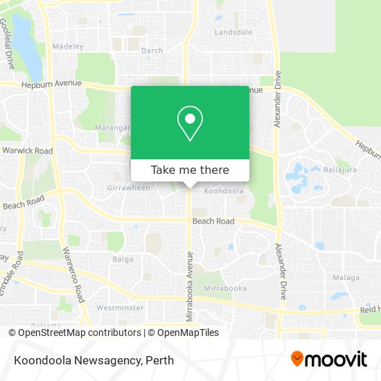 Koondoola Newsagency map