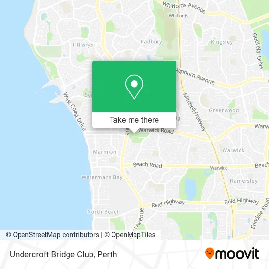 Mapa Undercroft Bridge Club