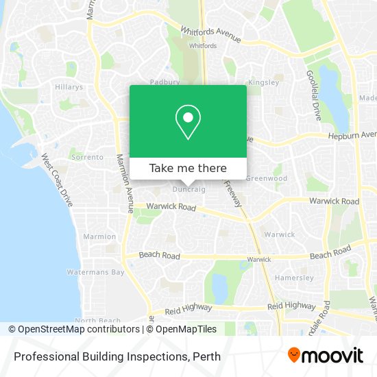 Professional Building Inspections map