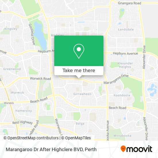 Marangaroo Dr After Highclere BVD map