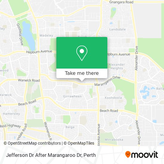 Jefferson Dr After Marangaroo Dr map