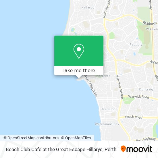 Beach Club Cafe at the Great Escape Hillarys map