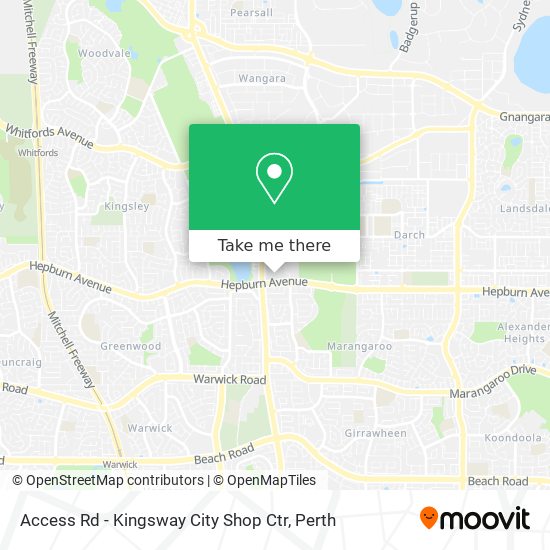 Access Rd - Kingsway City Shop Ctr map