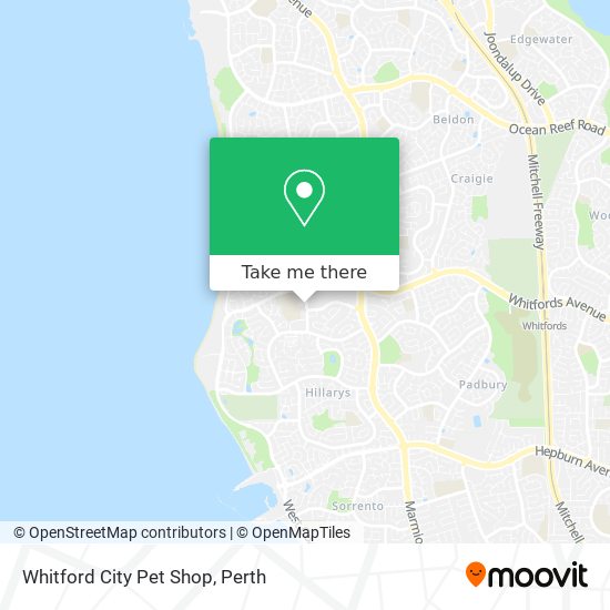 Mapa Whitford City Pet Shop