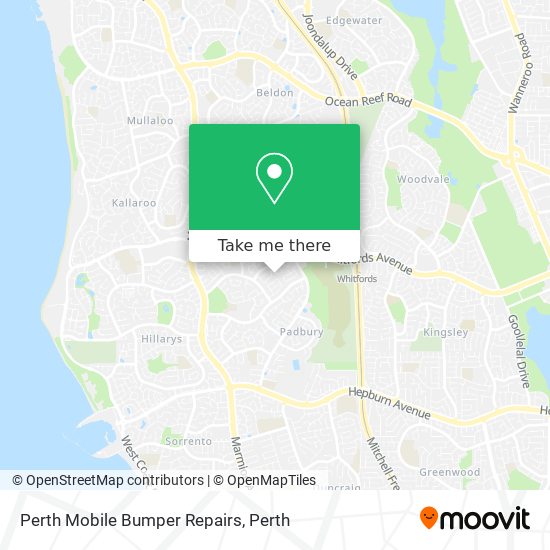 Perth Mobile Bumper Repairs map