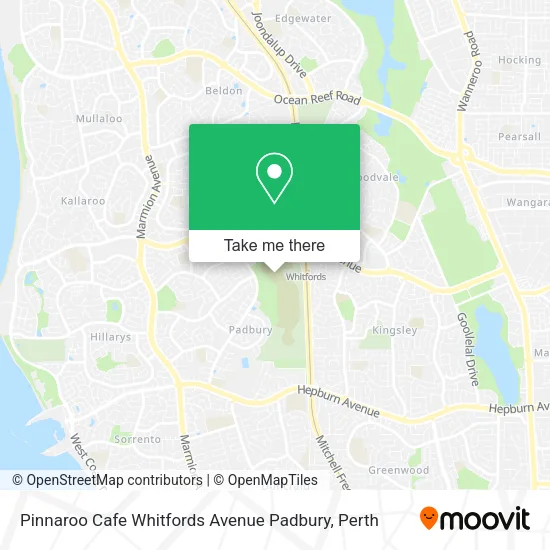 Pinnaroo Cafe Whitfords Avenue Padbury map