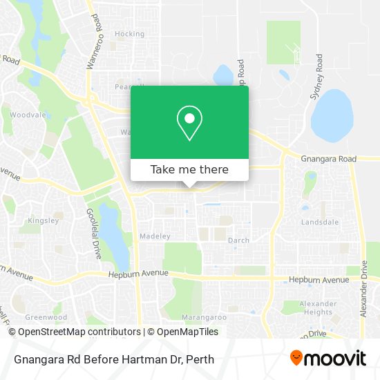 Gnangara Rd Before Hartman Dr map