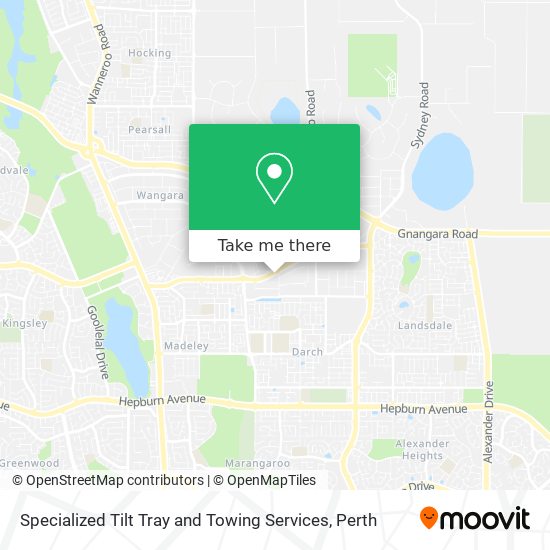 Specialized Tilt Tray and Towing Services map