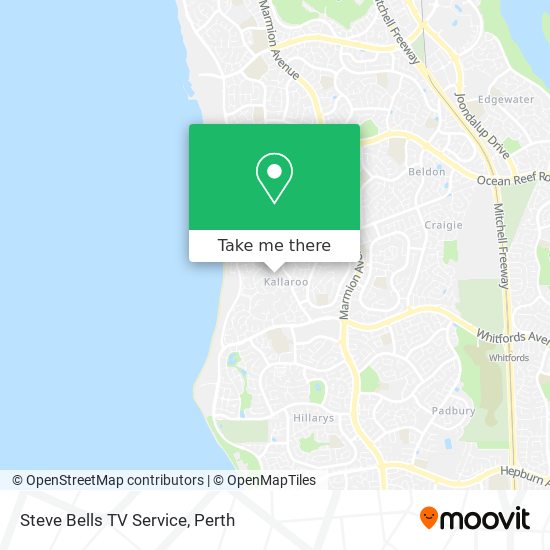 Mapa Steve Bells TV Service