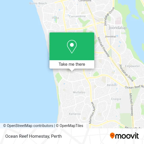 Mapa Ocean Reef Homestay