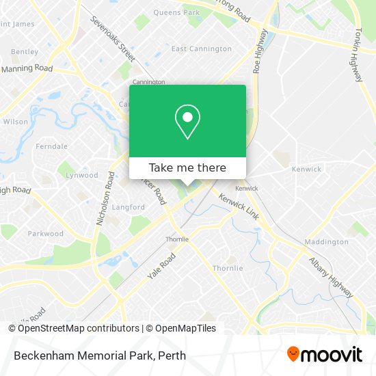 Beckenham Memorial Park map