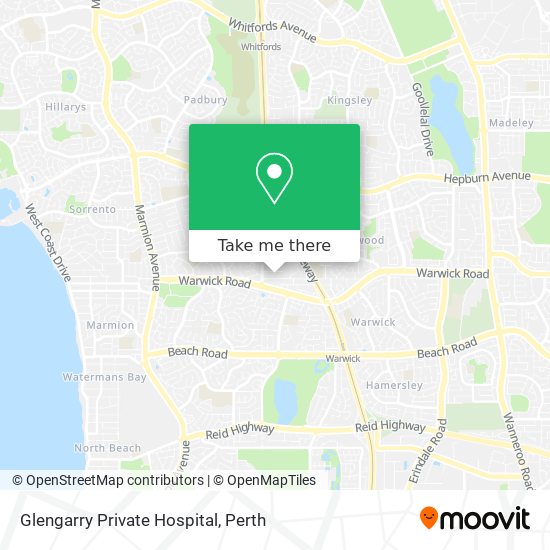 Mapa Glengarry Private Hospital
