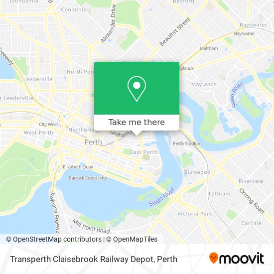 Transperth Claisebrook Railway Depot map