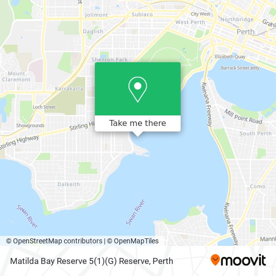 Matilda Bay Reserve 5(1)(G) Reserve map