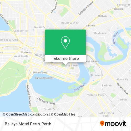 Baileys Motel Perth map