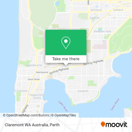 Claremont WA Australia map