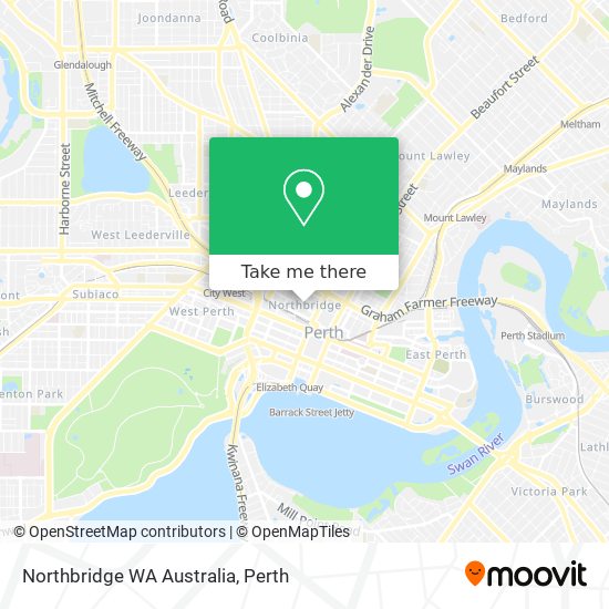 Northbridge WA Australia map
