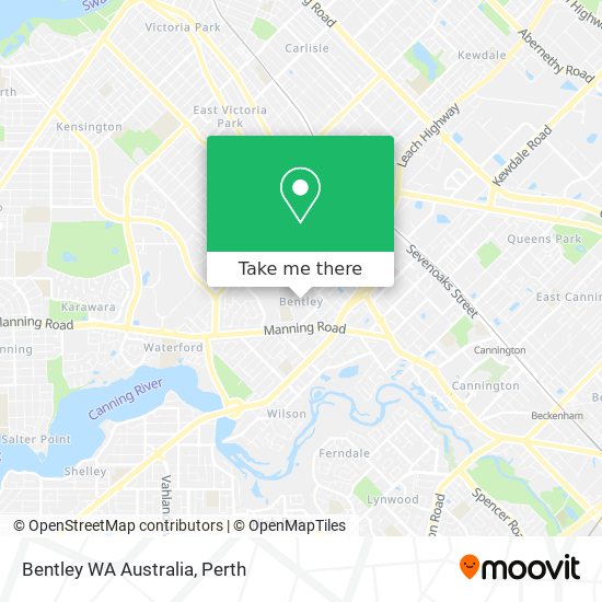 Bentley WA Australia map