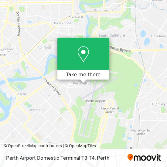 Perth Airport Domestic Terminal T3 T4 map