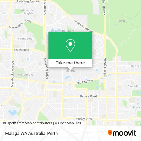 Malaga WA Australia map