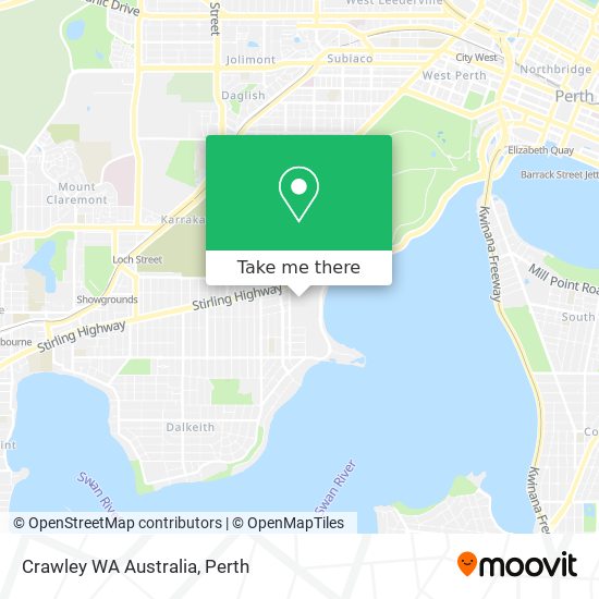 Crawley WA Australia map