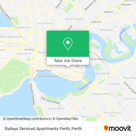 Baileys Serviced Apartments Perth map