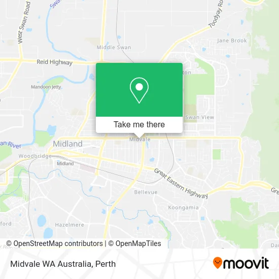 Mapa Midvale WA Australia