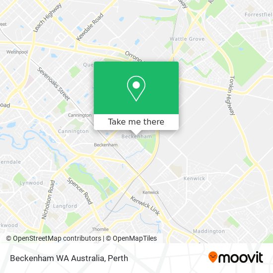 Beckenham WA Australia map